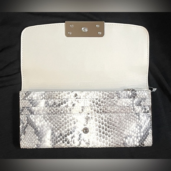 NWT-Coach Leather Embossed Python Print Slim Envelope Wallet - Picture 4 of 12